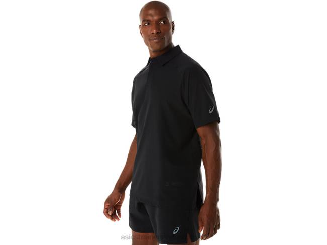 Men\s Actibreeze Jacquard Polo Shirt Performance Black Asics XXPD270