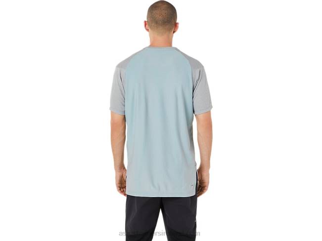 Men\s Actibreeze Jacquard Short Sleeve Top Sheet Rock Heather Asics XXPD1515