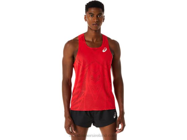 Mens Actibreeze Jacquard Singlet Electric Red Asics XXPD130