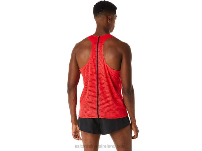 Men\s Actibreeze Jacquard Singlet Electric Red Asics XXPD130