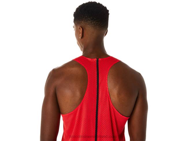 Men\s Actibreeze Jacquard Singlet Electric Red Asics XXPD130