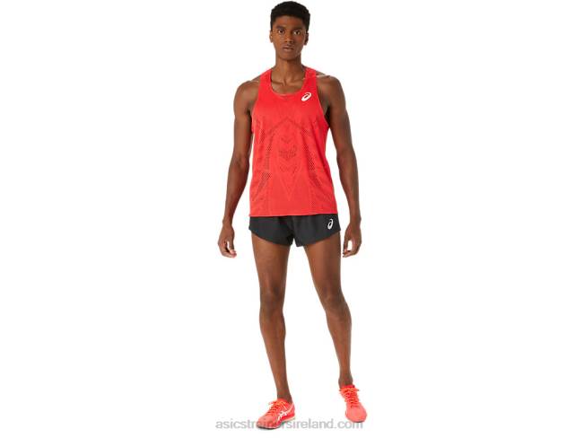 Men\s Actibreeze Jacquard Singlet Electric Red Asics XXPD130