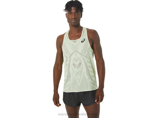 Mens Actibreeze Jacquard Singlet Whisper Green Asics XXPD280