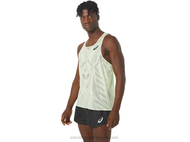 Men\s Actibreeze Jacquard Singlet Whisper Green Asics XXPD280