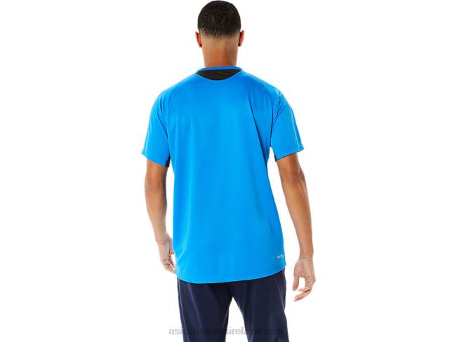 Men\s Active Short Sleeve Top Electric Blue Asics XXPD762