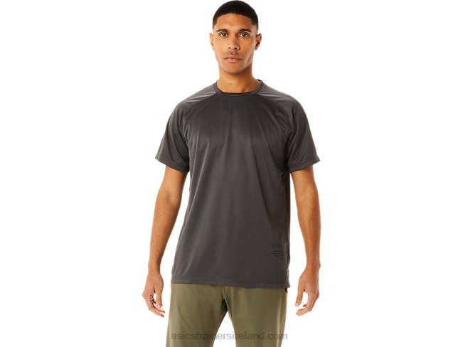 Mens Active Short Sleeve Top Obsidian Grey Asics XXPD763