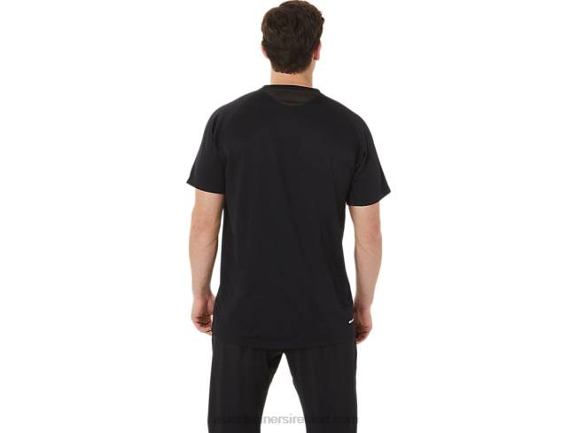 Men\s Active Short Sleeve Top Performance Black Asics XXPD753