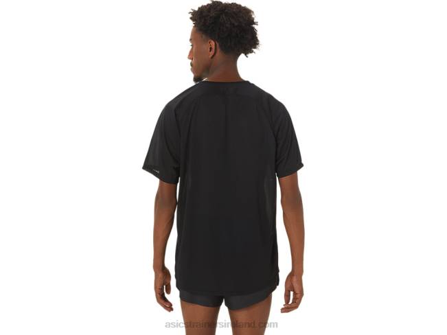 Men\s Cj-Line Light Short Sleeve Top Performance Black/Whisper Green Asics XXPD255