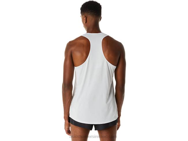 Men\s Cj-Line Light Singlet Glacier Grey/Electric Red Asics XXPD276