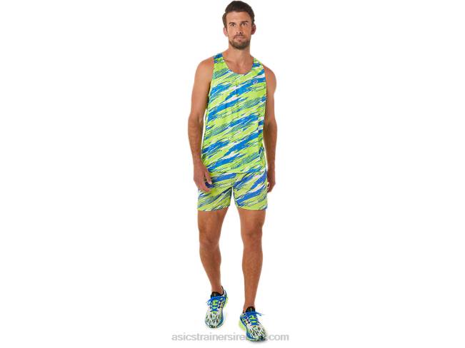 Men\s Color Injection Singlet Hazard Green Asics XXPD1432