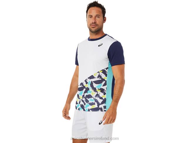 Men\s Court Graphic Short Sleeve Top Brilliant White Asics XXPD1531