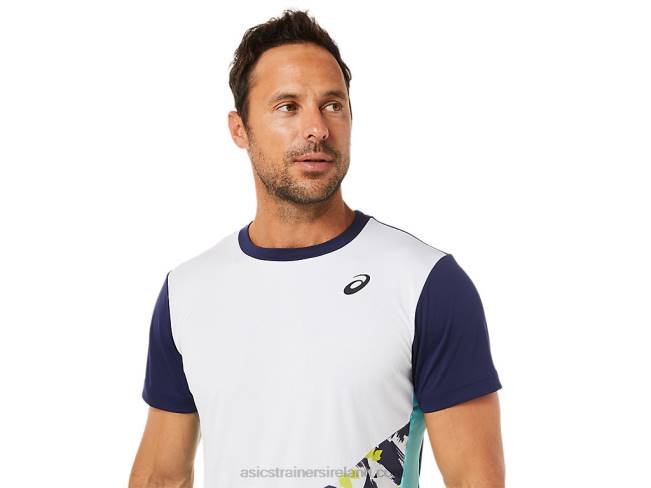 Men\s Court Graphic Short Sleeve Top Brilliant White Asics XXPD1531