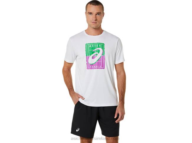 Mens Court Gs Graphic Tee Brilliant White Asics XXPD525