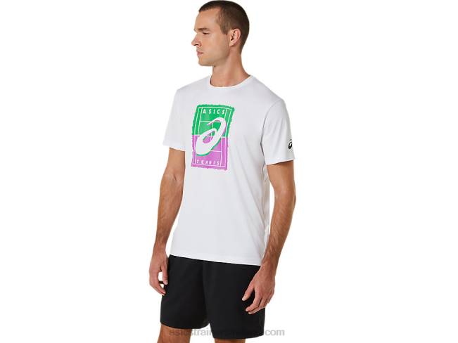 Men\s Court Gs Graphic Tee Brilliant White Asics XXPD525