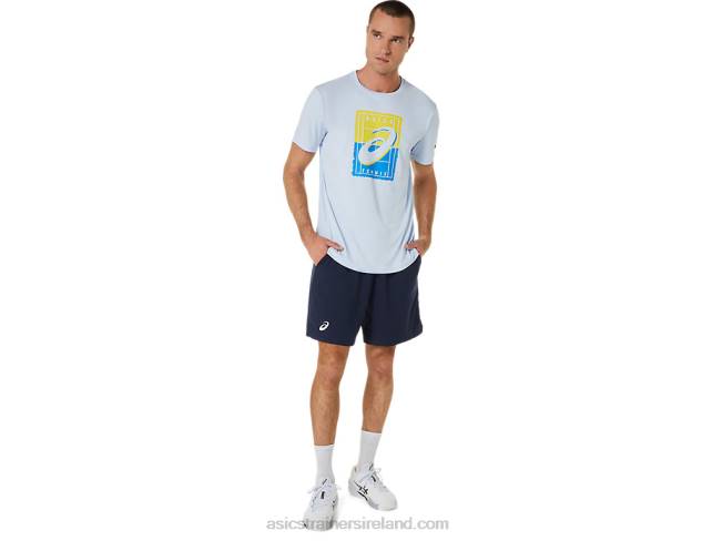 Men\s Court Gs Graphic Tee Soft Sky Asics XXPD474