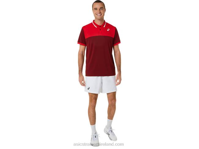 Men\s Court Polo Shirt Beet Juice/Classic Red Asics XXPD547