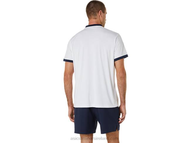 Men\s Court Polo Shirt Brilliant White/Midnight Asics XXPD548