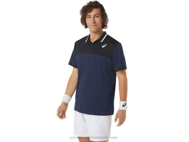 Men\s Court Polo Shirt Midnight/Performance Black Asics XXPD471