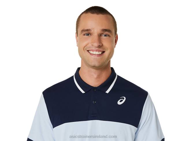 Men\s Court Polo Shirt Soft Sky/Midnight Asics XXPD472