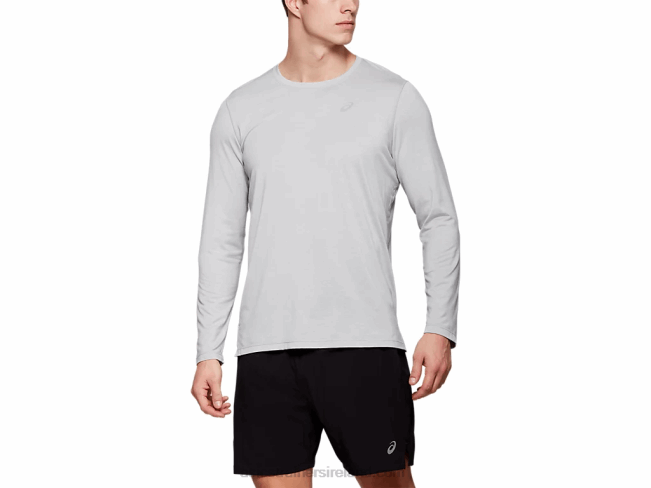 Mens Dorai Long Sleeve Top Light Grey Heather Asics XXPD1986