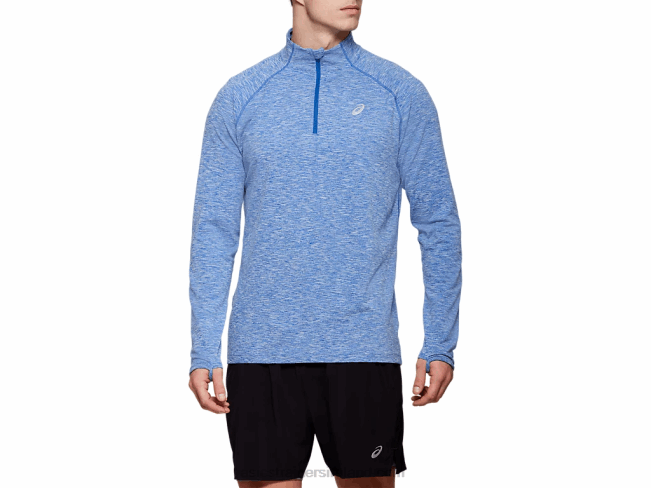 Mens Dorai Quarter Zip Top Blue Heather Asics XXPD2125