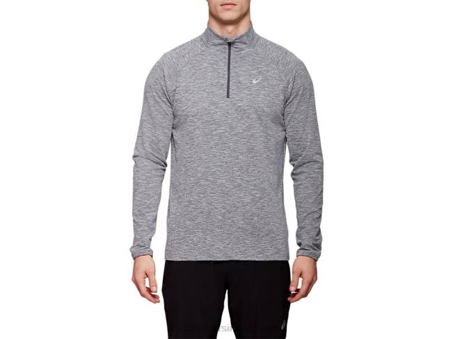 Mens Dorai Quarter Zip Top Dark Grey Heather Asics XXPD2058