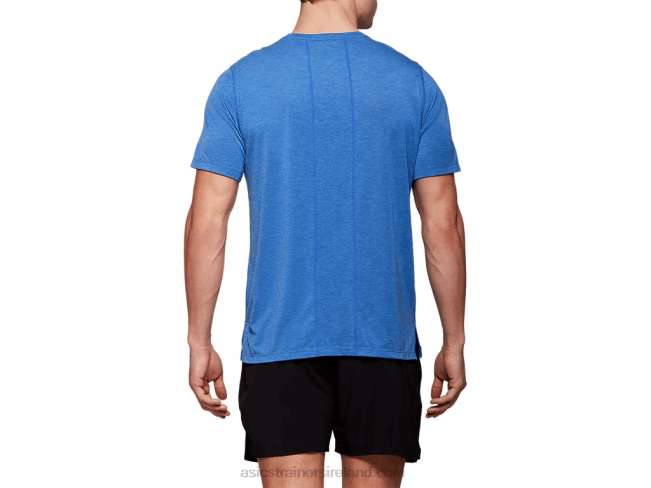 Men\s Dorai Short Sleeve Top Blue Heather Asics XXPD2121