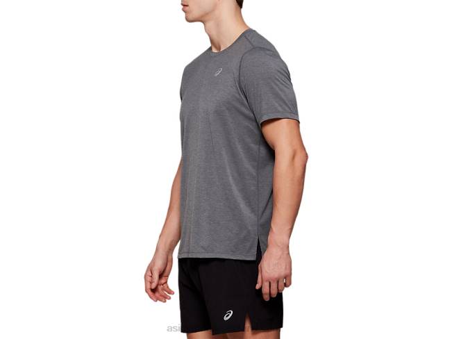 Men\s Dorai Short Sleeve Top Dark Grey Heather Asics XXPD2122