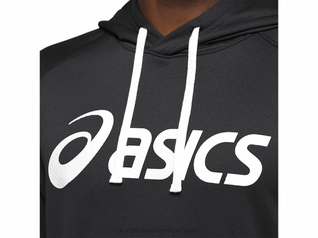 Men\s French Terry Hoodie Performance Black/White Asics XXPD1985