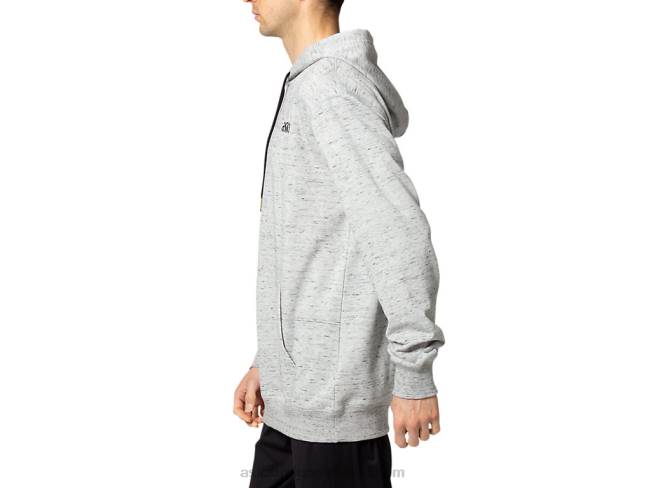 Men\s French Terry Pullover Hoodie Piedmont Grey Heather Asics XXPD1651