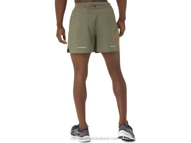 Men\s Fujitrail Logo Short Mantle Green Asics XXPD1075