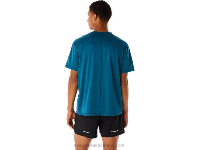 Men\s Fujitrail Logo Short Sleeve Top Ink Teal Asics XXPD436