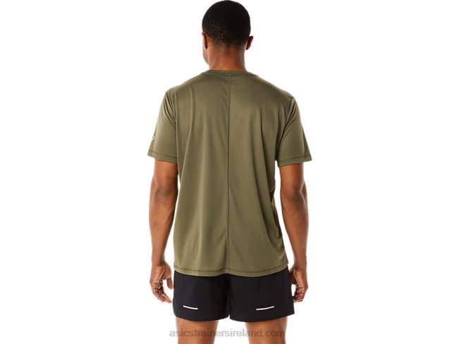 Men\s Fujitrail Logo Short Sleeve Top Mantle Green Asics XXPD1091