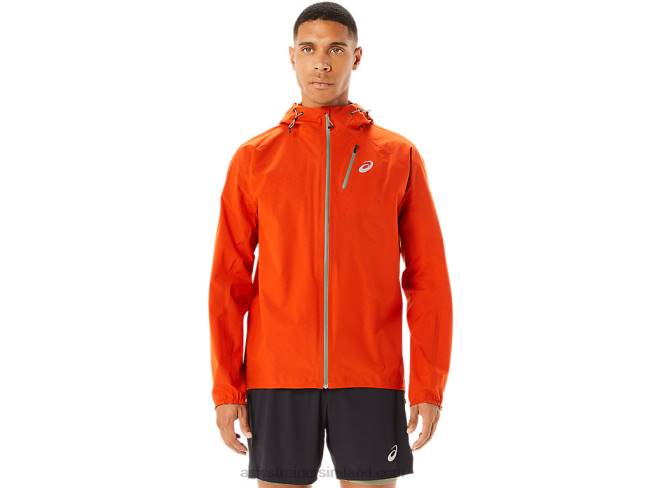 Mens Fujitrail Waterproof Jacket Cherry Tomato Asics XXPD1146