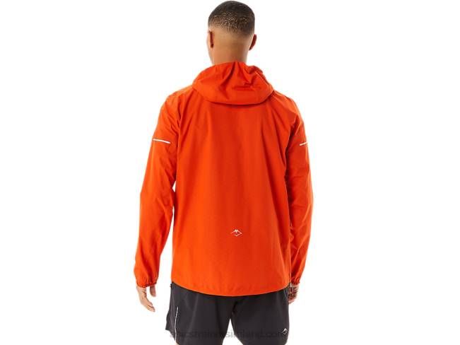 Men\s Fujitrail Waterproof Jacket Cherry Tomato Asics XXPD1146