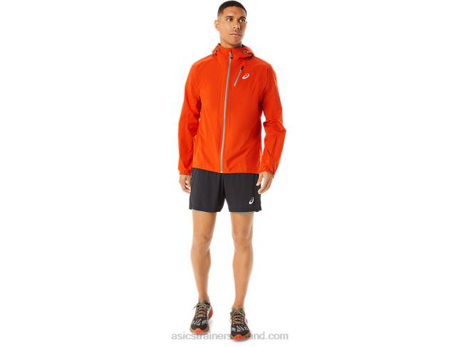 Men\s Fujitrail Waterproof Jacket Cherry Tomato Asics XXPD1146