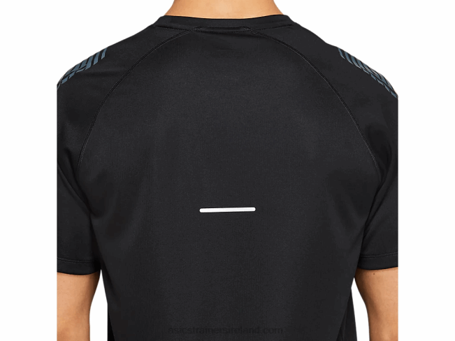 Men\s Icon Short Sleeve Top Performance Black/Carrier Grey Asics XXPD1978