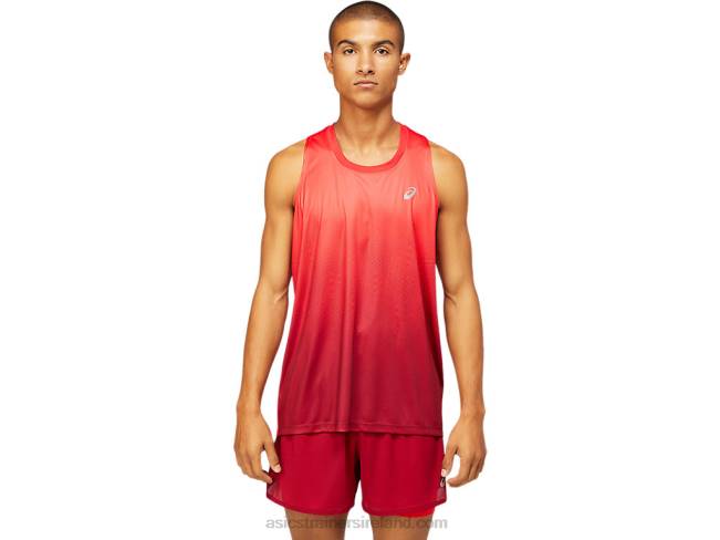 Mens Kasane Singlet Electric Red/Burgundy Asics XXPD1798