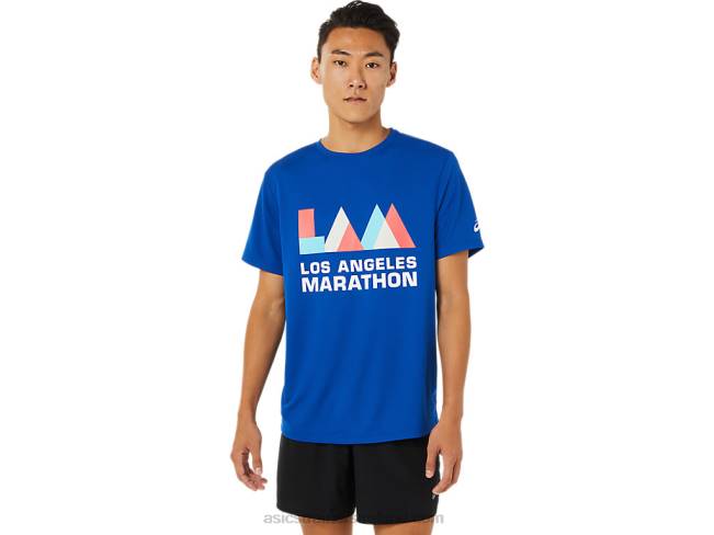 Mens La Marathon Short Sleeve Blue Asics XXPD1622