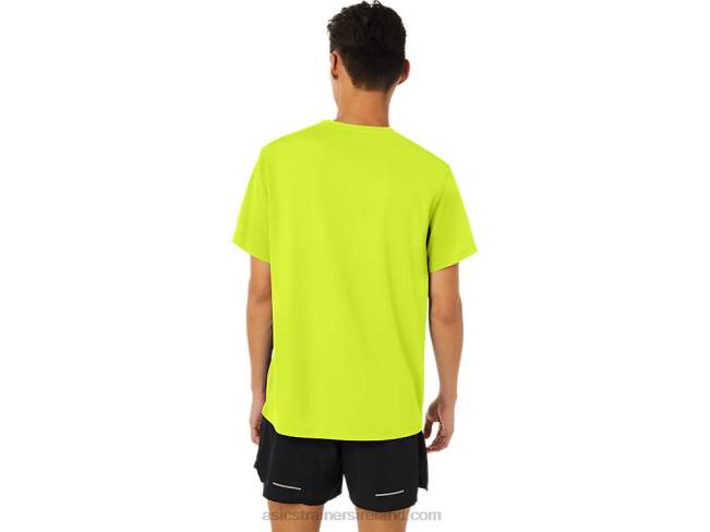 Men\s La Marathon Short Sleeve Safety Yellow Asics XXPD1625