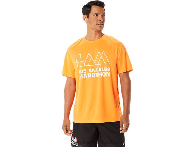 Mens Lam Ready-Set II Short Sleeve Shocking Orange Asics XXPD1342