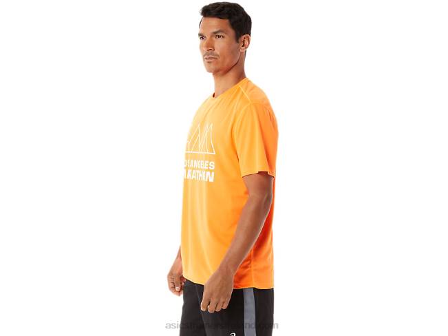 Men\s Lam Ready-Set II Short Sleeve Shocking Orange Asics XXPD1342