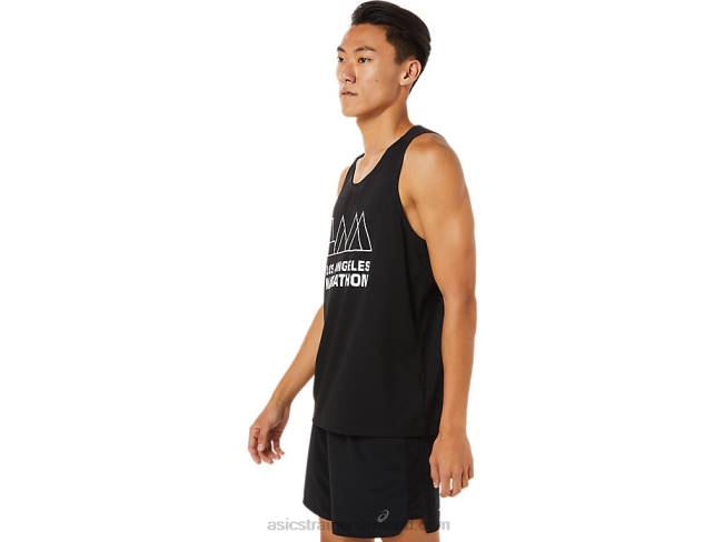 Men\s Lam Ready-Set II Singlet Performance Black Asics XXPD1617