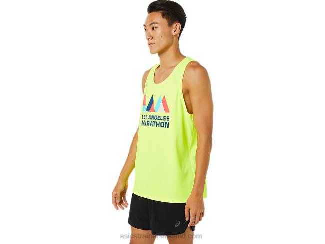 Men\s Lam Ready-Set II Singlet Safety Yellow Asics XXPD1619