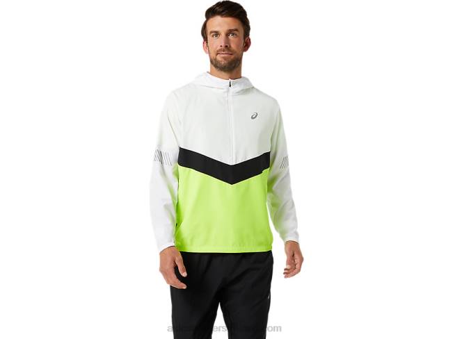 Mens Lite-Show Jacket Brilliant White/Hazard Green Asics XXPD1348