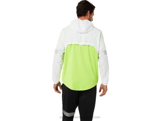 Men\s Lite-Show Jacket Brilliant White/Hazard Green Asics XXPD1348