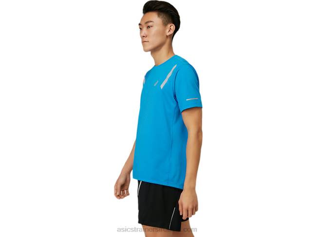 Men\s Lite-Show Short Sleeve Top Electric Blue Asics XXPD1674