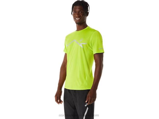 Men\s Lite-Show Short Sleeve Top Lime Zest Asics XXPD218