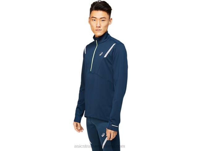 Men\s Lite-Show Winter 1/2 Zip Top French Blue Asics XXPD1649