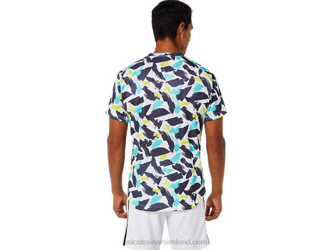 Men\s Match Graphic Short Sleeve Top Brilliant White Asics XXPD1498